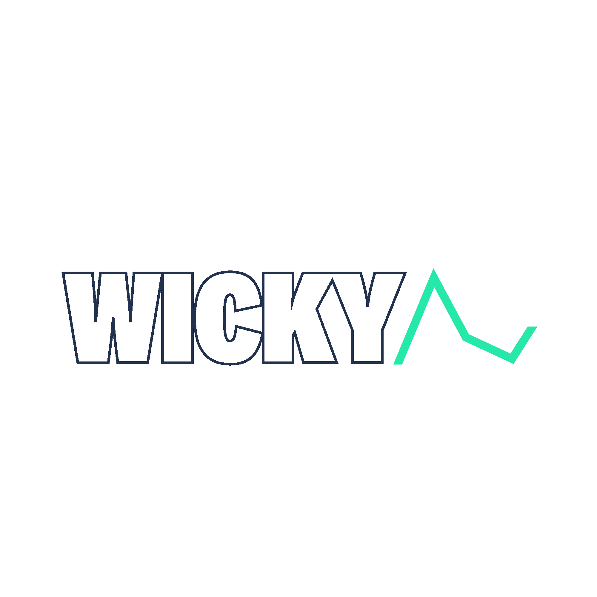 wicky – thin blue outline, clear background